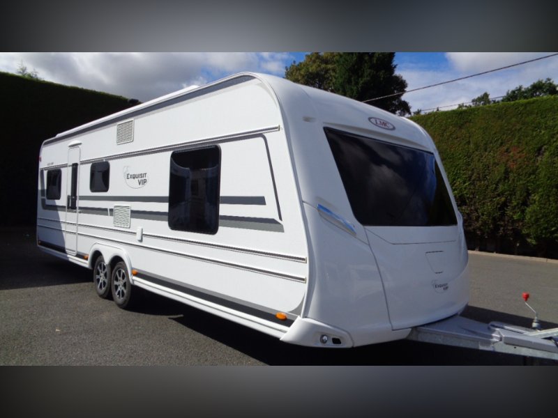 White 2019 LMC 655 VIP Exquisit 5 BERTHFIXED BED CARAVAN IN VERY CLEAN CONDITION. in Coalville
